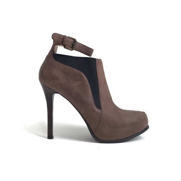 Nine West Tan Leather Idyll Stiletto Ankle Boots 8 - Picture 1 of 9